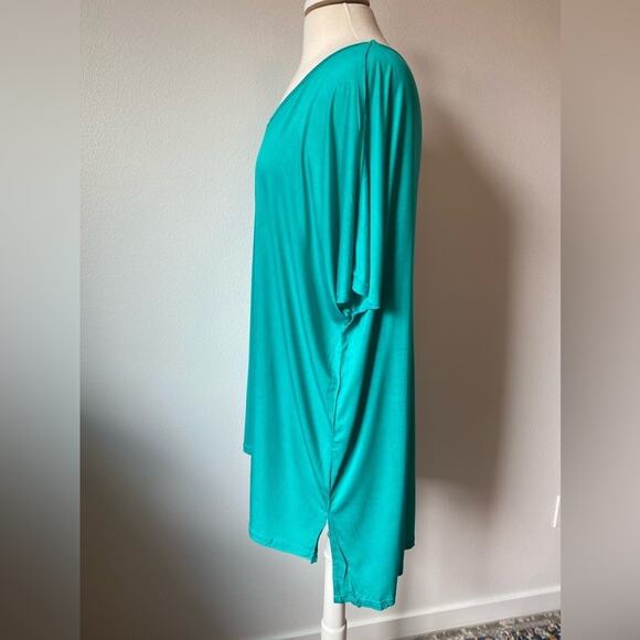 Women’s Plus NWOT 2 PACK Vibrant Purple & Jade Travel Lounge Hi Lo Tunics 2X - Picture 7 of 9